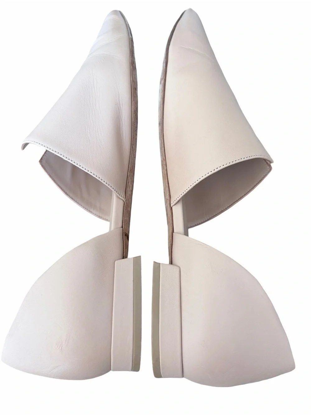 Vince Darlington D’Orsay Nude Leather Split Flats size 8